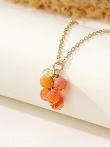 Bohemian Style Orange Agate Stone Pendant Necklace And Earring Set, Natural Gemstone, Suitable For Casual Wear - Red - View 5