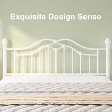 E-MOTIE Metal Twin/Full/Queen Bed Frame With Headboard And Footboard, Modern Platform Bed Frame Support Up To 1000LBS, Under Bed Storage, No Box Spring Needed, Easy Assembly, Black/White - White - View 7