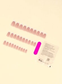 30 Stück Französische weiße Nägel Kunstnägel, kurze acrylnägel in Mandelform, hautfarbene braune Kunstnägel, Nagelbedarf