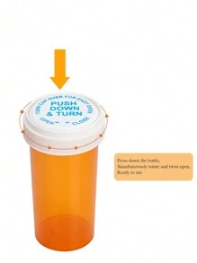 A Set Of 10PCS/5PCS/2PCS/1PC Multi-Purpose Drug Dispensing Bottles With Lids, Yellow, Sealed And Moisture-Proof, 50/30ml Capacity Circular Press Cap Capsule Bottles, Suitable For Storing Capsules, Tablets, Vitamins, And Candies, Suitable For Travel Packaging , Or Home Use