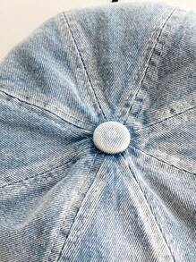 1 件超大号做旧报童帽,新颖设计师风格女士贝雷帽,休闲时尚画家帽,复古水洗做旧外观 - 彩色 - 查看 11