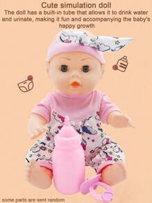 29 厘米栩栩如生的婴儿娃娃玩具，可互动的娃娃可以睁开/闭上眼睛、喝水、小便、让爸爸妈妈哭和笑，适合男孩女孩的生日圣诞礼物（包括奶嘴和奶瓶）