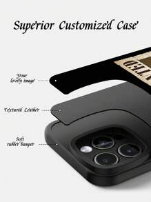 1 Stück individualisierter coole Leder Handyhülle für 16 Pro Max, modische mit Fotos und Namen personalisierte einfarbige schwarze Handyhülle kompatibel mit 11/12/13/XR/Xs Max/13, coole "Wanted Order" designte Apple 15/16 Handyhülle, weiche flexible Leder Handyhülle für Redmi 14C/Redmi A3/Redmi 13C -5G/Redmi Note 14 Pro 5G