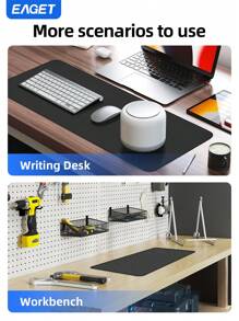 EAGET Large Gaming Mouse Pad 31.5 X 11.8 Inch Non-Slip Base With Stitched Edges Gaming Mouse Mat For Laptop,Compatible With Laser And Optical Mice - Black - Black - View 5