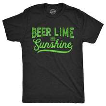 Beer Shirt, Lads Holiday Shirt, Vacation Shirt Men, Stag Do Shirts, Magaluf Shirt, Ayia Napa Shirt, Cinco De Mayo Shirt, Beer Lime Sunshine - Black - View 1
