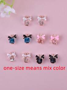 10pcs Metal Glass Bow DIY Pendant Valentines