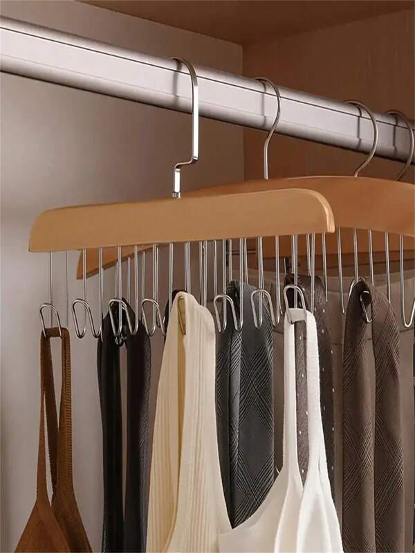 1 pieza Percha de madera multiusos, soporte de almacenamiento para sujetador y camiseta, uso en el hogar y dormitorio, diseño ondulado para secar, primavera, minimalista, tops de verano