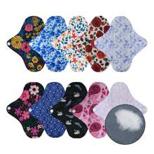 10Pack Reusable Waterproof AWJ Mesh Liner Cool Washable Menstrual Pads Sets-Panty Liner Regular Flow Heavy Flow