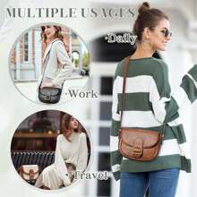 VASCHY Crossbody Bag For Women, Fashion Black Cross Body Bag Small PU Leather Shoulder Bag Ladies Phone Purse Handbag With Adjustable Shoulder Strap,Black - Brown - View 7