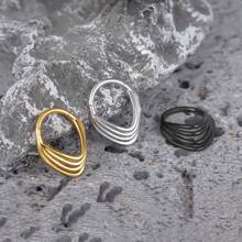 1 件不锈钢水滴环鼻环夹耳屏厚隔膜耳环耳洞女士身体首饰 16G 8 毫米