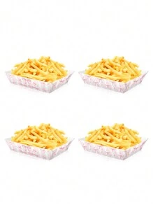 12 قطعة من علب الطعام الورقية الوردية المزينة بشريط فيونكة، صواني لتقديم الوجبات الخفيفة، إكسسوارات لحفلات عيد الميلاد والزفاف، حامل طعام للفشار والناتشو واللقاءات، اكسسوارات للصور الفوتوغرافية