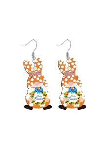 1 Pair Happy Easter Acrylic Earrings Cartoon Colorful Wreath Rabbit Dwarf Drop Earrings Holiday Earrings Fashion Versatile Earrings Gift For Women