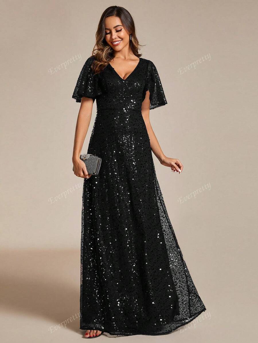 ever-pretty-elegant-sequin-ruffle-v-neck-cinched-waist-fit-and-flare