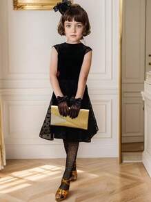 Flower Girl Gloves Lace Short Princess Gloves Tea Party Gloves For Little Girls Bowknot Fish Net Gloves For Wedding - Multicolor - View 8