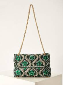 迷人、优雅、精致、安静的奢华亮片、时尚、闪亮的闪光装饰链条盒包、礼品包、完美的新娘钱包，适合婚礼、舞会和派对活动晚宴包、派对女孩、女士的晚宴包