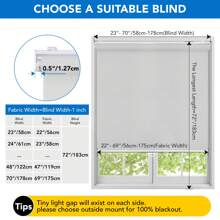 1Pc Deconovo Blackout Roller Cordless Window Shade - With Draw Rod, Modern Waterproof Rectangular Simple Design, 100% Blackout Window Treatment, Perfect For Home/Office - 淺灰色 - 查看 7