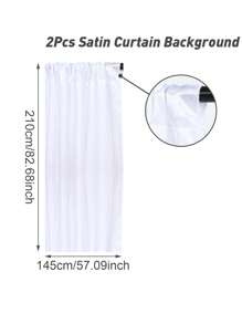 2pcs White Satin Backdrop Curtain, White Polyester Photography Backdrop For Wedding Party Ceremony Stage Decor, Bridal Party, Anniversary Party Stage Decor, Bridal Party, Anniversary Party Stage Decor, Babe Shower Birthday Party Home Room Photo Backdrop Decor Party White Satin Curtain Background Decoration