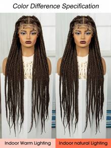 Full Lace Braided Wigs Knotless Box Braided Lace Wigs For Women With Baby Hair Synthetic Lace Front Colored Braiding Wigs