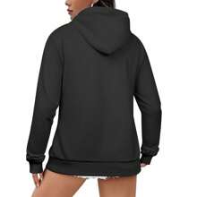 Basketball Mama Hoodie, Basketball Mom Hoodie, Mother's Day Gift Idea, Gift For Her, Funny Mama Hoodie, Mothers Day Tee, Sport Mama Hoodie, Oversized Pullover Hoodie Double-Lined Hood Heavyweight Cotton Pullover Hooded Sweatshirt For Women - Black - View 2