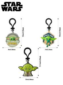 Disney 1 PIEZA Llavero de PVC de Yoda como accesorio de bolso, decoración colgante, llavero encantador, accesorio original de llave de coche, adorno para bolso, regalo de recuerdo para fiesta de cumpleaños