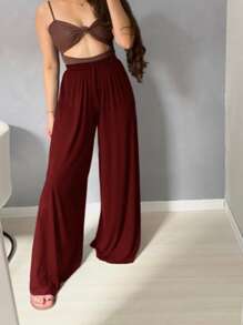 Duna Women's Wide Leg Pants Without Slits - Color Escarlata - Ver 1