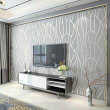 1 件 21 英寸 X374 英寸简约线条设计壁纸，适用于 DIY 家居装饰、电视背景、商店装修、客厅和卧室派对装饰、房间装饰、墙壁装饰、浴室装饰、卧室装饰、房间装饰用品、客厅装饰、家居装饰、客厅墙纸贴纸、个性化贴纸