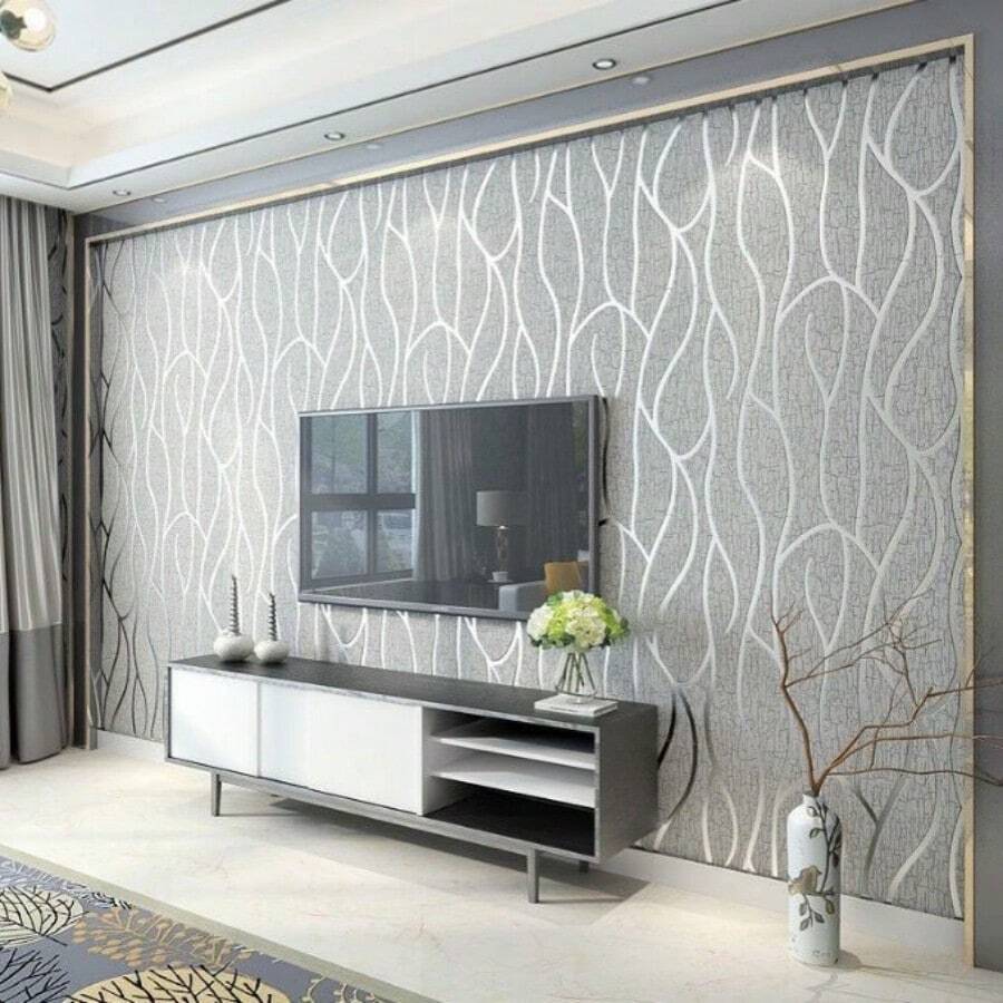 1 件 21 英寸 X374 英寸简约线条设计壁纸，适用于 DIY 家居装饰、电视背景、商店装修、客厅和卧室派对装饰、房间装饰、墙壁装饰、浴室装饰、卧室装饰、房间装饰用品、客厅装饰、家居装饰、客厅墙纸贴纸、个性化贴纸