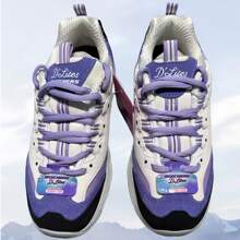 Zapatillas retro D'LITES, zapatos casuales con suela gruesa y acolchada en verde y rosa - Morado - Ver 8