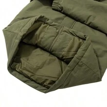 Men's Cotton Clothing New Sports Leisure Warm Windproof Comfortable Hooded Cotton Jacket IV9230 - Army Green - View 6