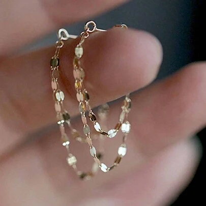 1 Cặp bông tai tròn tua rua hai lớp bằng bạc Sterling 925 thời trang, Quà tặng trang sức thanh lịch cho phụ nữ, tiệc tùng, đi làm, bạn bè, cặp đôi