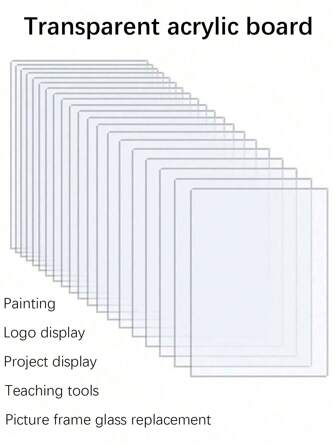 5 片透明亚克力板用于更换相框玻璃、展示品、绘画、DIY 工艺品、婚礼和生日派对座位卡装饰、手绘调色板 DIY 彩绘板祝福装饰留言板、家居装饰、家居装饰