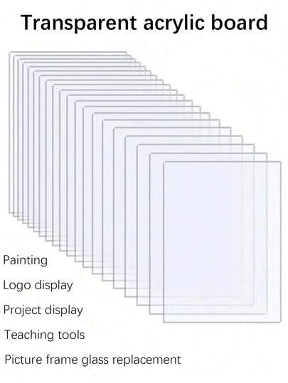 5 piezas de láminas transparentes de acrílico para reemplazar el vidrio de marcos de fotos, exhibir artículos, pintar, manualidades DIY, decoración de tarjetas de asientos para bodas y fiestas de cumpleaños, paleta pintada a mano, tablero pintado DIY, decoración de bendición, tablero de mensajes, decoración del hogar