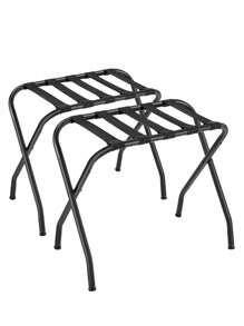 SONGMICS Luggage Racks Set Of 2 Suitcase Stands For Guest Room Foldable Steel Frame For Bedroom Black - Black - View 8