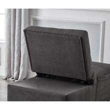 Clipeyh Modern Fabric Solid Print Convertible Chair With Adjustable Backrest, Gray