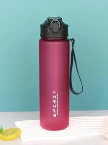 1 pieza Botella de agua deportiva a prueba de fugas de 750ML con pajita y asa de transporte - Material de PC - Para fitness, campamento, escuela - Regalo ideal para hombres y mujeres - Perfecto para uso diario