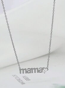 1PC Custom Letter Mama Plated 18K Gold Stainless Steel Necklace Accessories For Women's Accessories, High-End, Light Luxury, Niche. Mother's Day Collarbone Chain Can Be Customized With A Simple Daily Style. Products Include Gift Boxes, Valentine's Day Gifts, Birthday Gifts, Mother's Day Gifts, And Daily Gifts