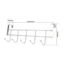 Gancho de puerta de gabinete de acero inoxidable audaz con 5 ganchos, gancho trasero de 5 ganchos sobre la puerta, colgador de baño, soporte de almacenamiento de ropa y toallas - 1 - Ver 3
