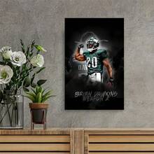 Framed Durable Canvas Print Of Brian Dawkins - Sports Celebrity Wall Art For Living Room & Bedroom Decor,Perfect For Room Decor - Framed - View 5