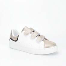 Women's Sneakers With Closure, Easy To Wear - Gold - View 1