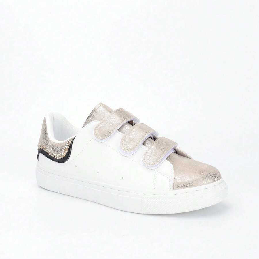 Women's Sneakers With Closure, Easy To Wear - Gold - View 1