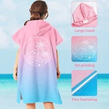 1 Peça Roupão de Banho Infantil, Roupão de Praia Infantil para Bebês e Crianças Pequenas, Toalha de Banho com Capuz de Microfibra Usável, Tartarugas, Flamingos, Unicórnios, Degradês, Rosquinhas, Listras, Tema de Palma, Casamento de Verão, Decoração de Casa de Banho, Volta às Aulas