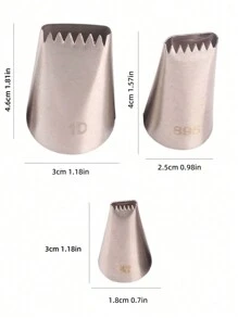 3pcs Stainless Steel Piping Nozzle - Silver - View 2