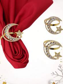 1PC/2pcs/4pcs New Star Moon Napkin Buckle Festival Napkin Ring Hotel Mouth Cloth Napkin Ring Festival Napkin Ring Party Birthday Used