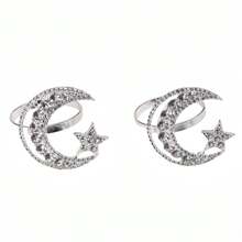 1PC/2pcs/4pcs New Star Moon Napkin Buckle Festival Napkin Ring Hotel Mouth Cloth Napkin Ring Festival Napkin Ring Party Birthday Used