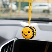 Haak bijen auto achteruitkijkspiegel houder, kamer decoratie, schattige hommel auto hangende ornament, een cadeau voor bijenliefhebbers auto hangend, haak schattige bijen tas ornament, auto interieur decoraties