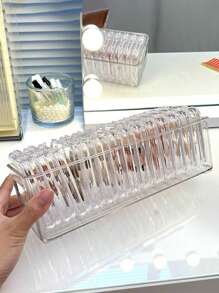 10pcs/5pcs/1pc Nail Art Storage Box, Fake Nail Box, Transparent PET Material Display Box, Nail Beauty Flip Cover Small Box, Dustproof And Moisture-Proof, Desktop Storage Box, Drawer Organizer Box, Multifunctional Jewelry Box, Fake Eyelash Box,For Holiday Beach, Bathroom Collection, Bedroom Collection, Large Capacity