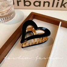 Korean Elegant Heart Shaped Plastic Claw Hair Clip, Medium Size, Wholesale,Hair Accessories,Hair Claw,Claw Clips,Hair Clutch,Hair Jaw Clip Fall Winter For Vacation Outfits Woman