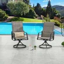 Patio Festival Outdoor Metal Swivel Dining Chair (2-Pack)