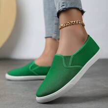 Unisex Solid Color Casual Shoes, Low-Cut Round Toe Slip-On Sneakers, Women's Flat Shoes, Casual Sports Outdoor Shoes, Work Shoes