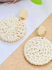 Xiacheng 1-4 pares de brincos de vime para mulheres, itens essenciais de praia, borla, brincos de palha boho